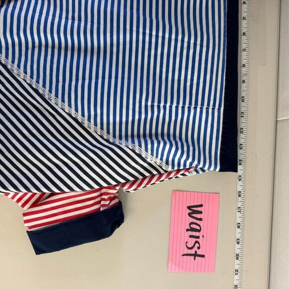 United Colors of Benetton Slim Fit Red Blue Stripes T-shirt Mini Dress No Size - Picture 12 of 16